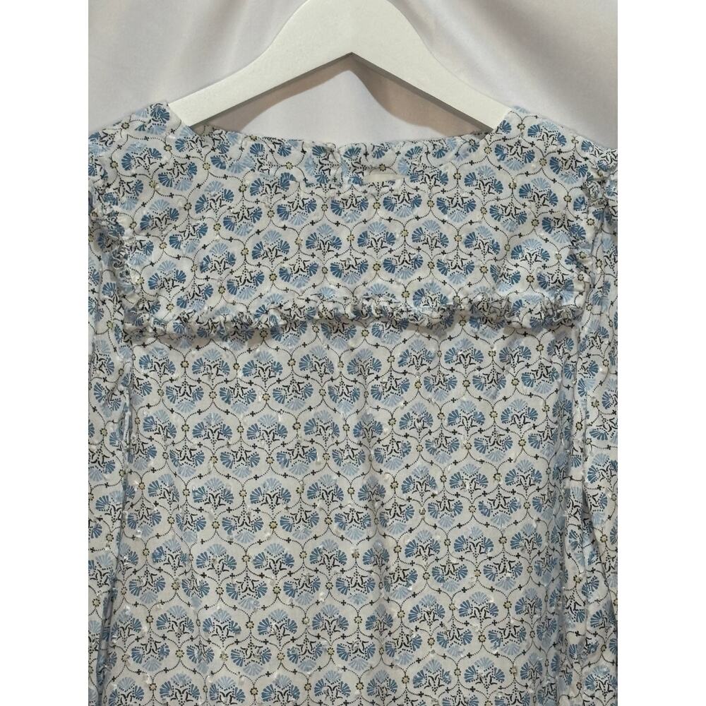 Ann Taylor Loft Blue Yellow Patterned Geometric S… - image 2